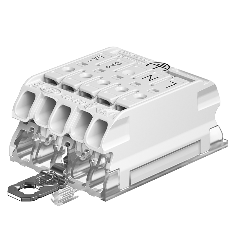 Compact Rast5 Profile Groove L-N-ES-D+-DA- EB terminal block